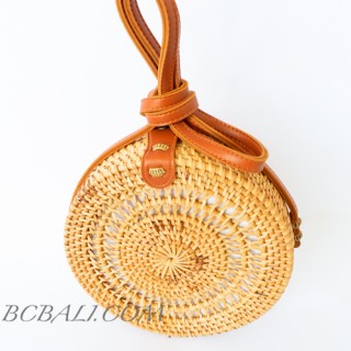 Circle Rattan Bali Beach Sling Bags Desaign Unique Handwoven